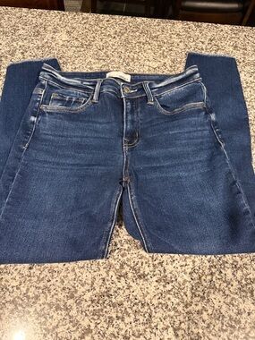 Vervet by Flying Monkey Women's Dark Blue Ankle Jeans